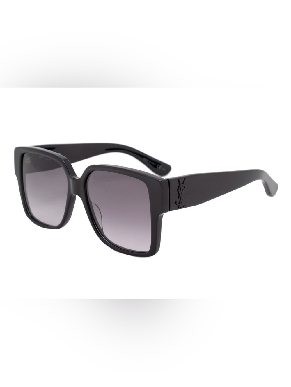 Saint Laurent Black Square Sunglasses with Gradient Lenses - 55mm - ysl